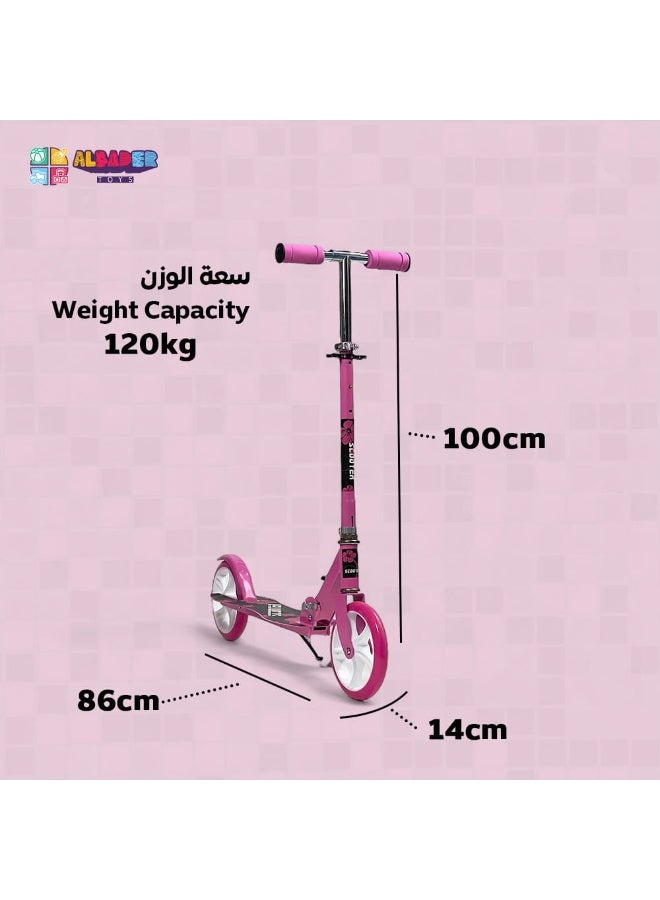 AL BADER 2-in-1 Kick Scooter Foldable Scooter with 3 Adjustment Levels Handlebar Aluminum Alloy Anti-skid wear-resistant wheel for Girls Aged 3-12 Years Hold Up To 120KG Pink - Image 3